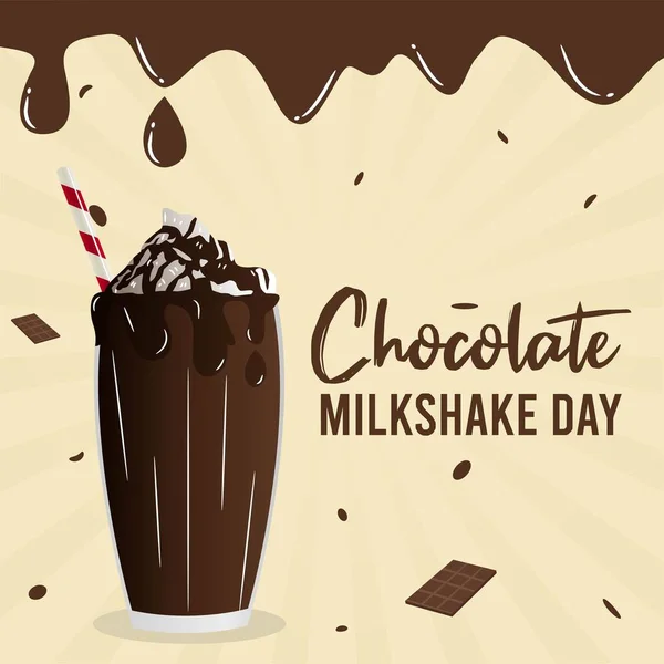 Czekolada Milkshake Day Wektor Ilustracji — Wektor stockowy