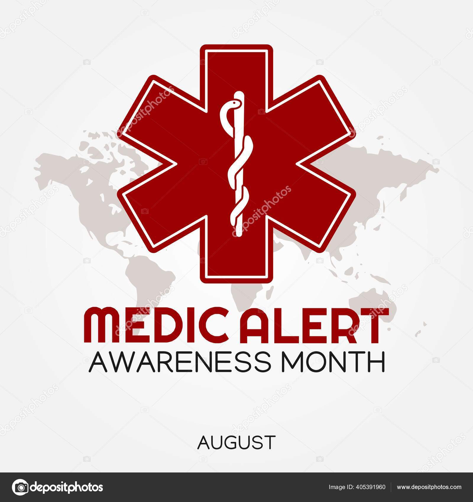Medic Alert Awareness Month Vector Illustration Vector de stock por