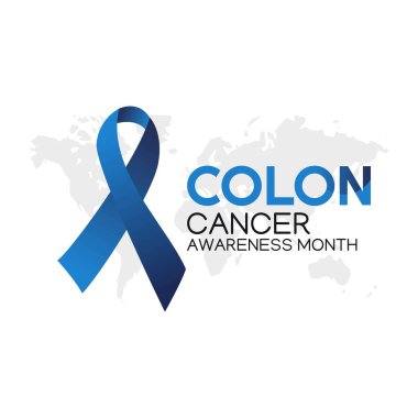 Kolon Kanseri Farkındalığı Ay Vektörü İllüstrasyonu