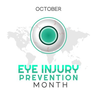 Göz Sakatlığını Önleme Ay Vektör İllüstrasyonu