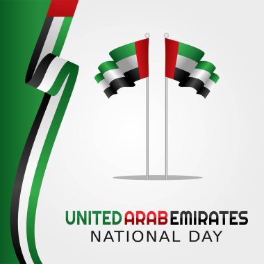 Birleşik Arap Emirlikleri Ulusal Günü. BAE Bağımsızlık Gününün Tasarım Vektörü İllüstrasyonu