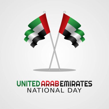 Birleşik Arap Emirlikleri Ulusal Günü. BAE Bağımsızlık Gününün Tasarım Vektörü İllüstrasyonu