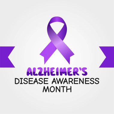 Dünya Alzheimer Hastalığı Aylık Vektör İllüzyonu. Tebrik kartı afişi ve afişi için uygun
