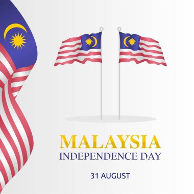 Malezya Bağımsızlık Günü Vektör İllüstrasyonu. Tebrik kartı afişi ve afişi için uygun