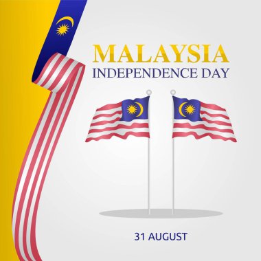 Malezya Bağımsızlık Günü Vektör İllüstrasyonu. Tebrik kartı afişi ve afişi için uygun