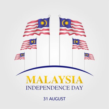 Malezya Bağımsızlık Günü Vektör İllüstrasyonu. Tebrik kartı afişi ve afişi için uygun