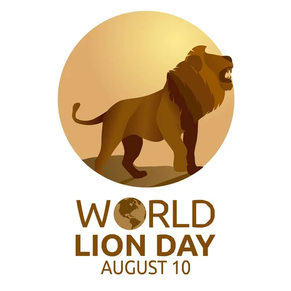 World Lion Day Vector Illustration Lämplig För Gratulationskort Affisch Och — Stock vektor