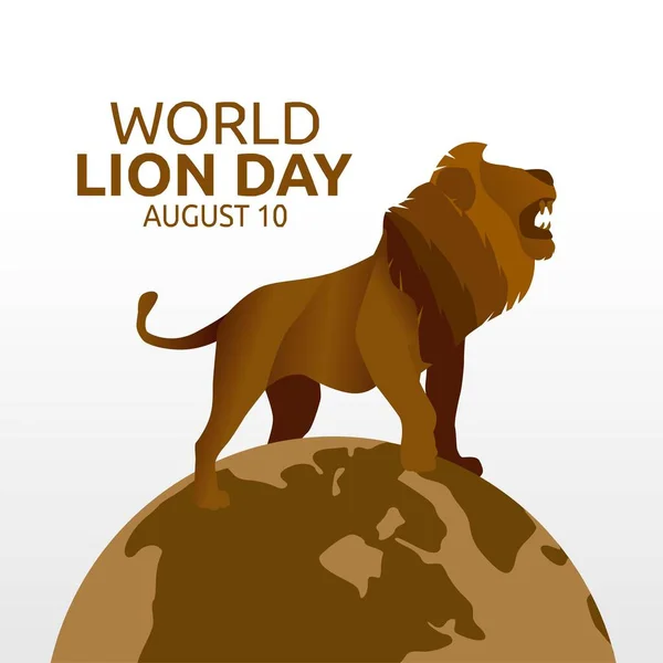 World Lion Day Vector Illustration Lämplig För Gratulationskort Affisch Och — Stock vektor