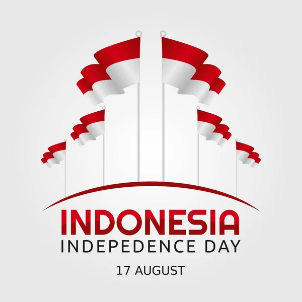Indonesia Independence Day Vector Illustration Inglés Conveniente Para Cartel Bandera — Archivo Imágenes Vectoriales