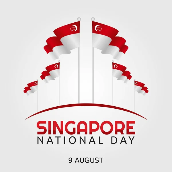 Національний День Сінгапуру Vector Illustration Підходить Вітального Плакату Банера — стоковий вектор