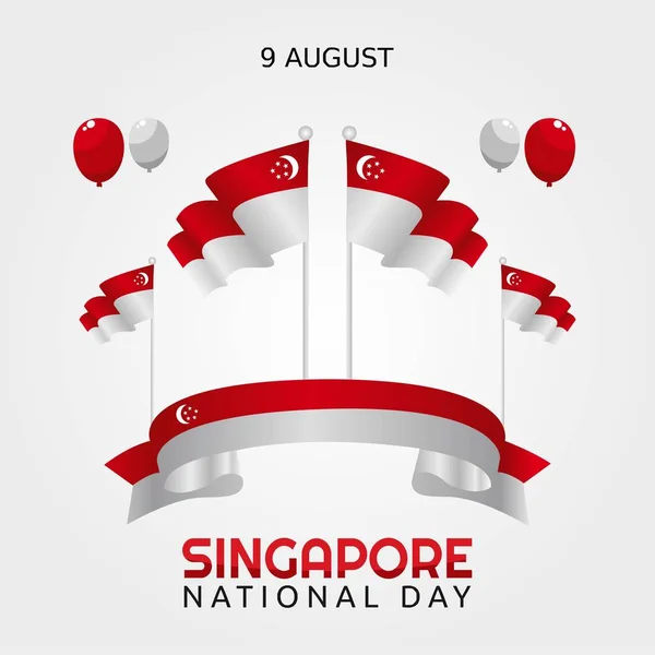 Singapurská Národní Vektorová Ilustrace Vhodné Pro Plakát Nápis Přání — Stockový vektor