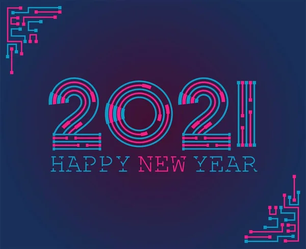 Новый 2021 Год Технология Vector Illustration Подходит Постера Баннера Поздравительных — стоковый вектор