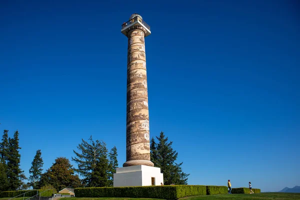 Astoria Column Astoria Oregon Usa Coxcomb Hill Vicino Fiume Columbia — Foto Stock