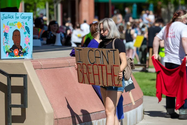 Wausau Wisconsin Eua Junho 2020 Manifestantes Por Vidas Negras Estão — Fotografia de Stock