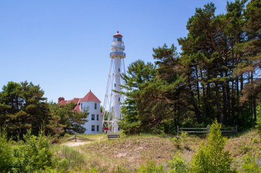 Rawley Point Deniz Feneri, İki Nehir, Wisconsin, Temmuz 'da, yatay
