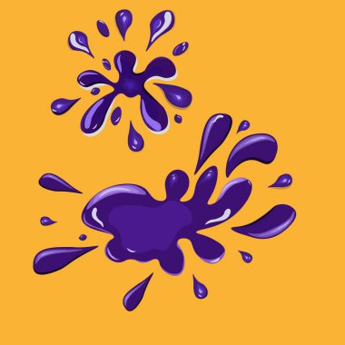 iki mor leke ve sıçrama.