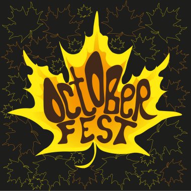 Ekim Festivali logosu, vektör bayrağı