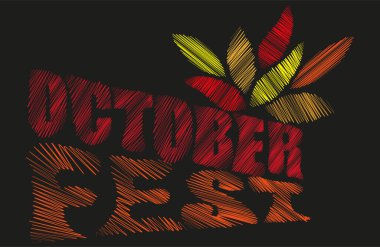 Oktoberfest vektör harfleri, Oktoberfest, Oktoberfest logotype hoş geldiniz. Bira Festivali vektör pankartı