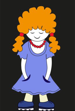 Kızıl saçlı bir kızın resmi.