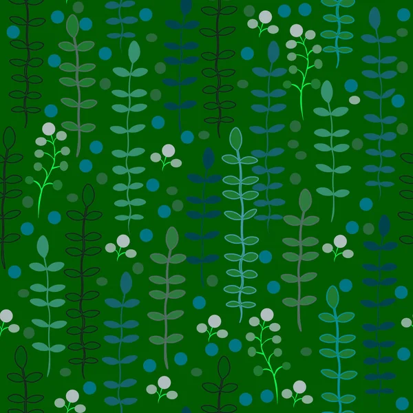 緑のハーブのシームレスなパターン — ストックベクタ