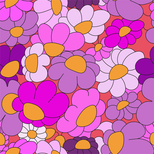 Ромашковый бесшовный векторный рисунок