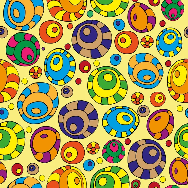 Funny Circles Seamless Pattern — Stock Vector