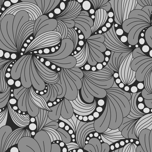 Pois Gris Pétales Motif Sans Couture — Image vectorielle