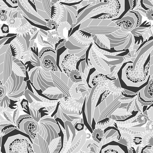 Motif Floral Géométrique Blanc Sans Couture — Image vectorielle
