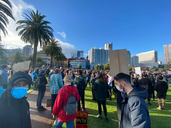 Black Lives Matter Protest March Rally Perth Western Australia — Stock Photo, Image