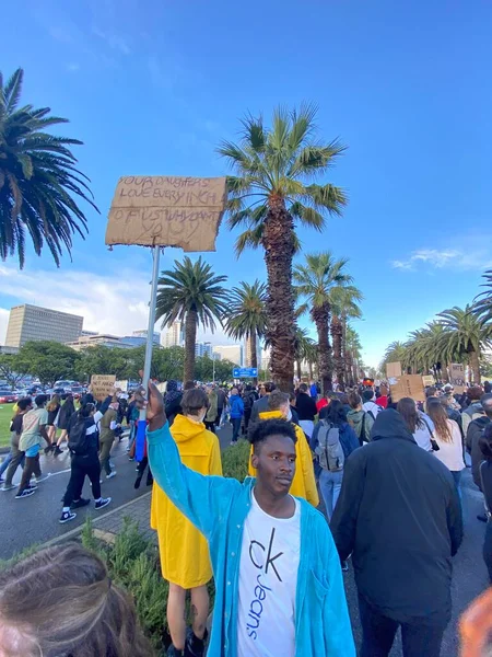 Black Lives Matter Protest March Rally Perth Western Australia — Stock Photo, Image