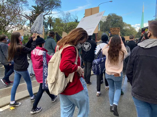 Batı Avustralya Perth Düzenlenen Yürüyüş Yürüyüşünü Siyah Hayatlar Protesto Ediyor — Stok fotoğraf