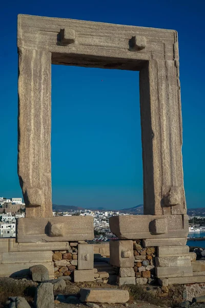 Antiguo Templo Micénico Sitio Arqueológico Isla Naxos —  Fotos de Stock