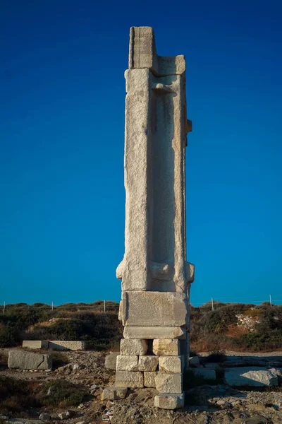 Antigo Templo Micênico Sítio Arqueológico Ilha Naxos — Fotografia de Stock