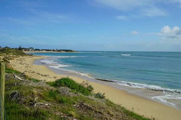 Mandurah Stranden Består Sand Byggnader Hav Och Människor Västra Australien — Stockfoto