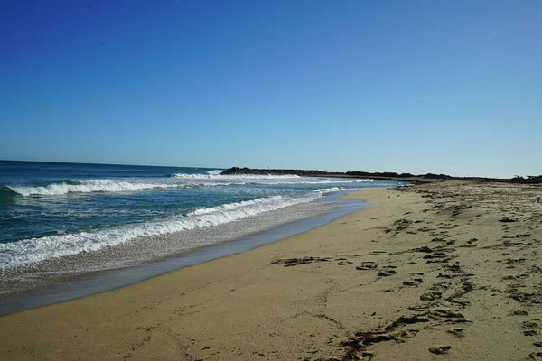 Пляж Мандури Складався Піску Будівель Моря Людей Західної Австралії — стокове фото