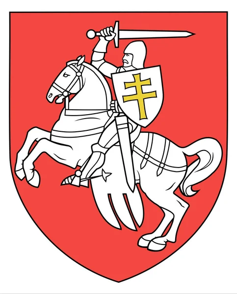 Illustration Pahonia Background White Red White Flag Symbol Freedom Belarus — Stock Photo, Image