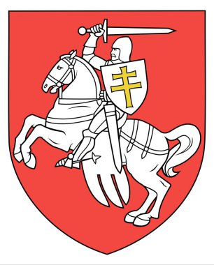 Vektör illüstrasyon: Pahonia, Belarus 'un tarihi arması ve Litvanya Büyük Dükalığı. Özgürlüğün sembolü Belarus, Beyaz Rusya 'nın muhalif güçlerinin sembolü.