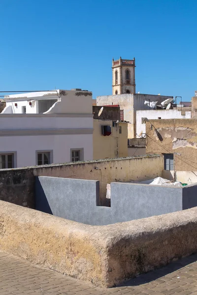 Silhuett Gamla Staden Den Tidigare Portugisiska Fästningen Tornet Ett Hotell — Stockfoto