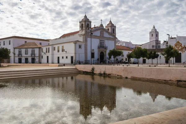 Iglesia Santa María Igreja Santa Maria Fachada Blanca Detalles Piedra — Foto de Stock