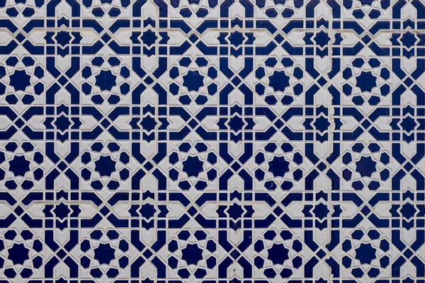 Mosaico tradicional azul blanco, Marruecos — Foto de Stock