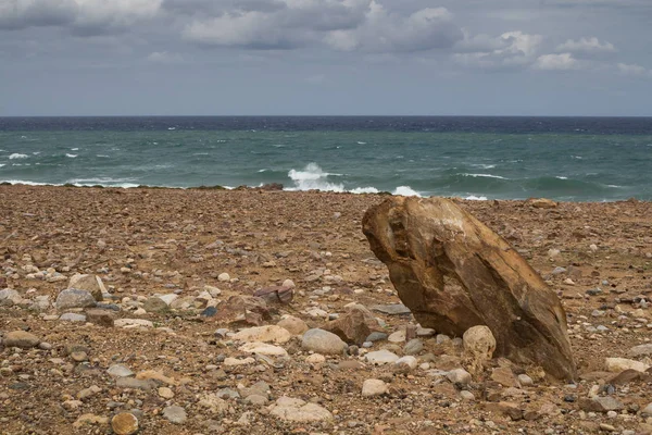 Big stone and the mediterranean sea