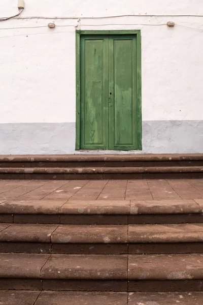 Tipico colore verde della porta, Tenerife, Spagna — Foto Stock