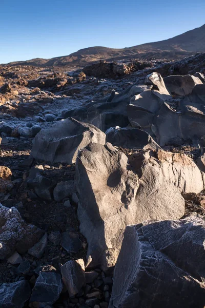 Black lava stones in Teide National Park