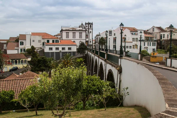 Puente y vista de la ciudad, Nordeste, Sao Miguel —  Fotos de Stock