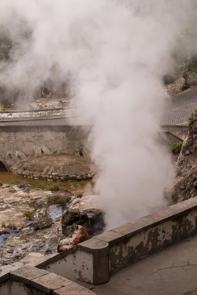 Details van de thermale spa, Furnas, Sao Miguel — Stockfoto