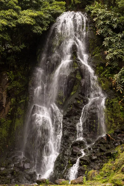 Waterfall in natural park, Nordeste, Sao Miguel — Stock Photo, Image