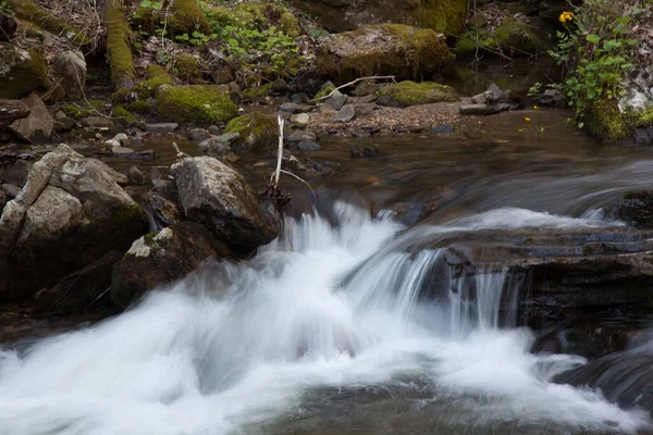 岩の上を流れる渓流 — ストック写真