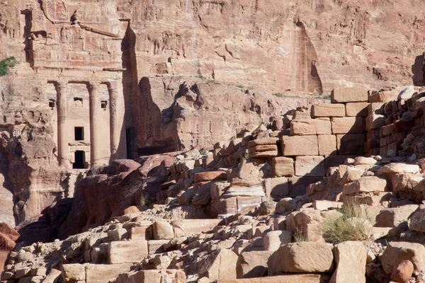 Ruiny Zaginionego Miasta Petra Jordania — Zdjęcie stockowe