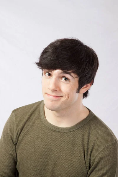 Happy Man Green Shirt — Stock Photo, Image