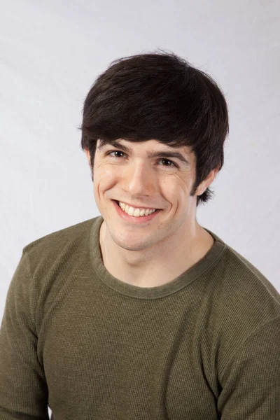 Happy Man Green Shirt — Stock Photo, Image